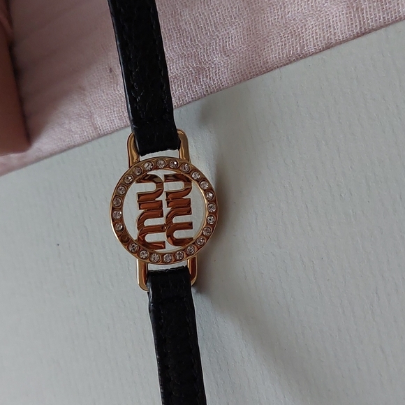 Miu Miu Madras leather black  bracelet - Picture 2 of 4
